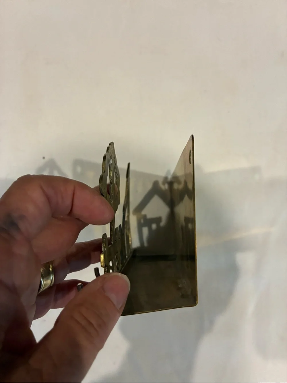 Brass Wall Hanger House & Tree Rack 5 Places for keys /tools to hang- very heavy